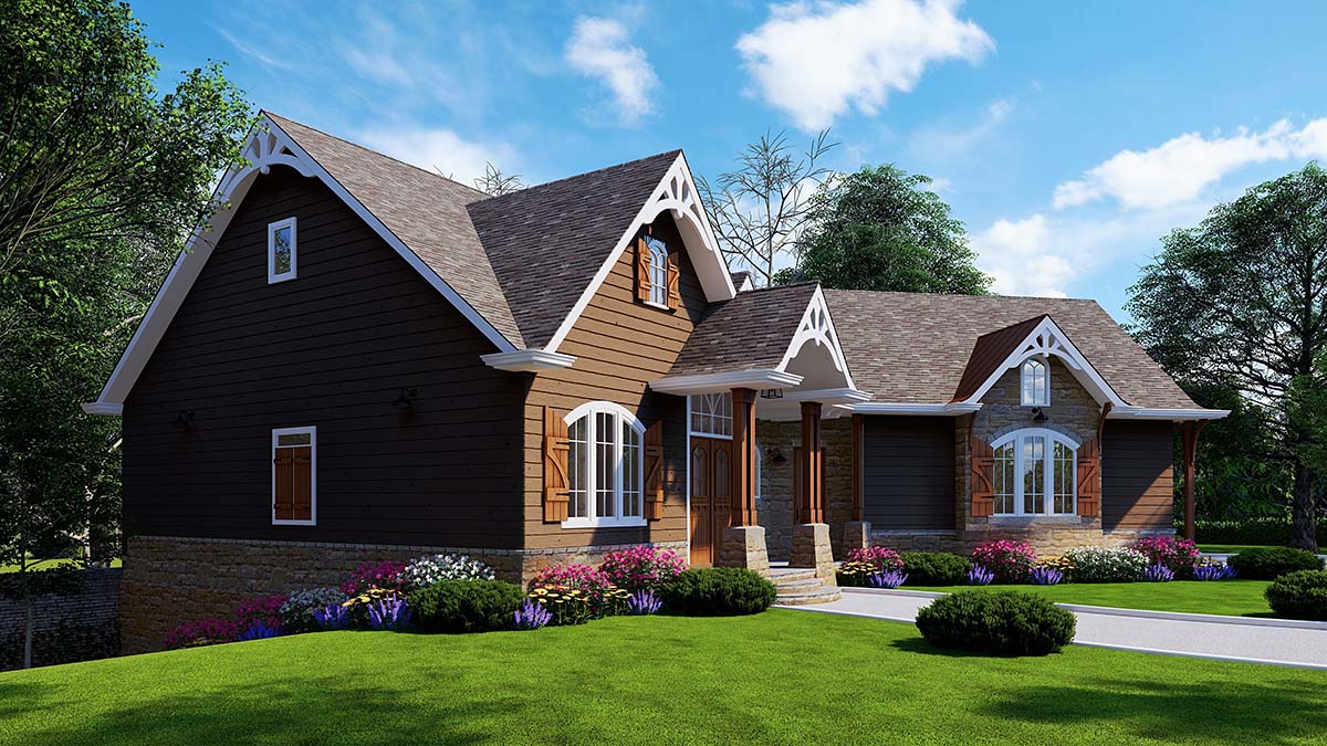 Craftsman, New American Style, Ranch, Traditional Plan with 2512 Sq. Ft., 3 Bedrooms, 2 Bathrooms, 2 Car Garage Picture 3