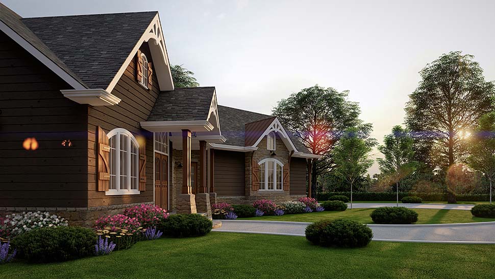 Craftsman, New American Style, Ranch, Traditional Plan with 2512 Sq. Ft., 3 Bedrooms, 2 Bathrooms, 2 Car Garage Picture 5
