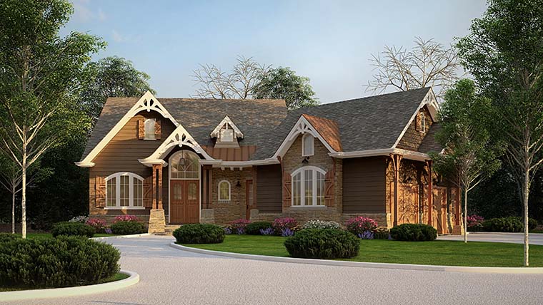 Craftsman, New American Style, Ranch, Traditional Plan with 2512 Sq. Ft., 3 Bedrooms, 2 Bathrooms, 2 Car Garage Picture 6