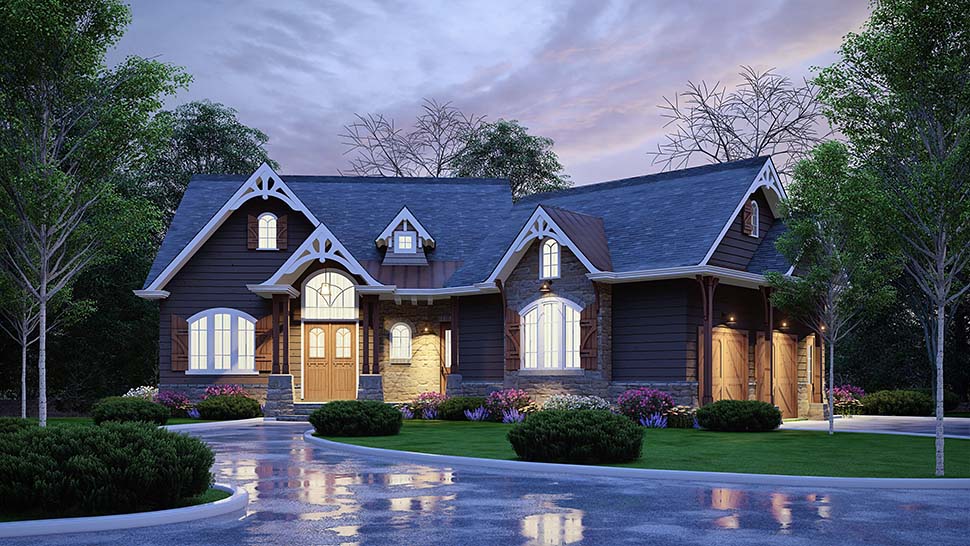 Craftsman, New American Style, Ranch, Traditional Plan with 2512 Sq. Ft., 3 Bedrooms, 2 Bathrooms, 2 Car Garage Picture 7