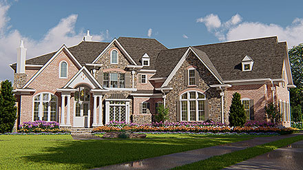 French Country New American Style Traditional Elevation of Plan 80764