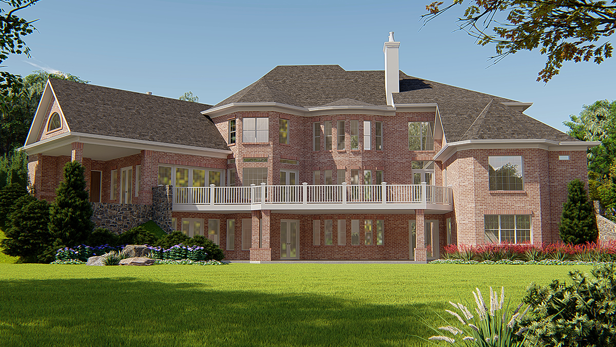 French Country New American Style Traditional Rear Elevation of Plan 80764