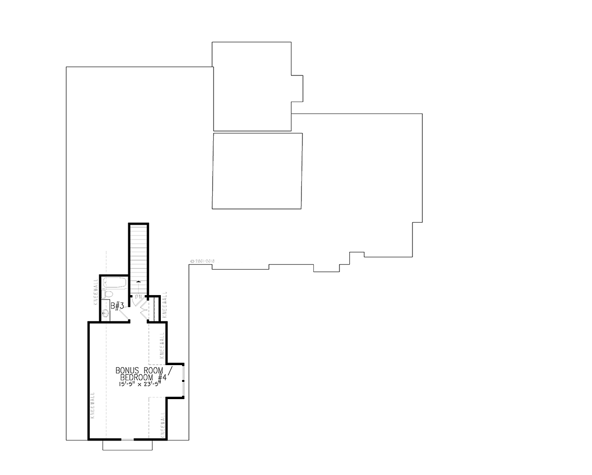 Country Farmhouse New American Style Southern Level Two of Plan 80765