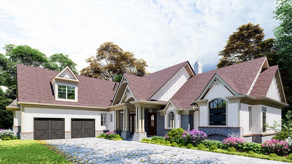 Country, Farmhouse, New American Style, Southern Plan with 3297 Sq. Ft., 3 Bedrooms, 4 Bathrooms, 2 Car Garage Picture 2