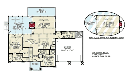 House Plan 80774 First Level Plan