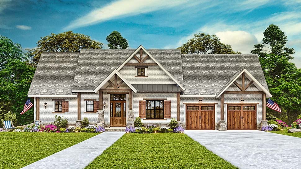 Country, Farmhouse, New American Style, Southern Plan with 2510 Sq. Ft., 4 Bedrooms, 3 Bathrooms, 2 Car Garage Picture 7