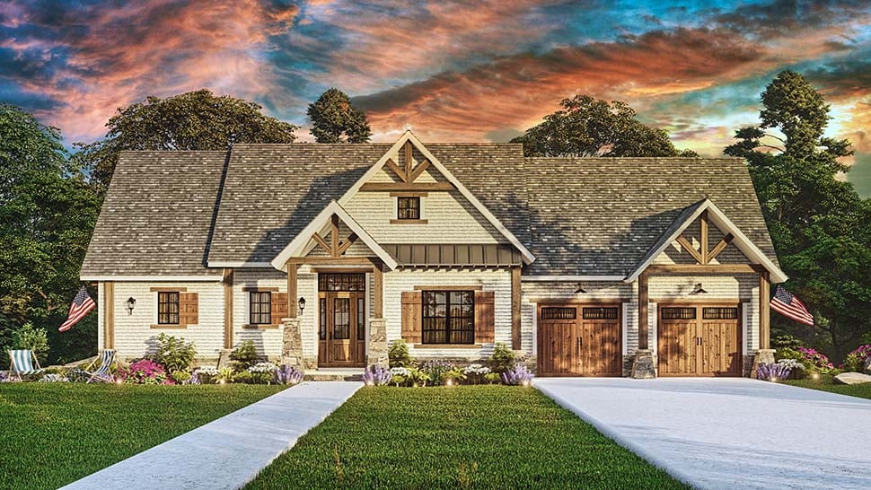 Country, Farmhouse, New American Style, Southern Plan with 2510 Sq. Ft., 4 Bedrooms, 3 Bathrooms, 2 Car Garage Picture 8