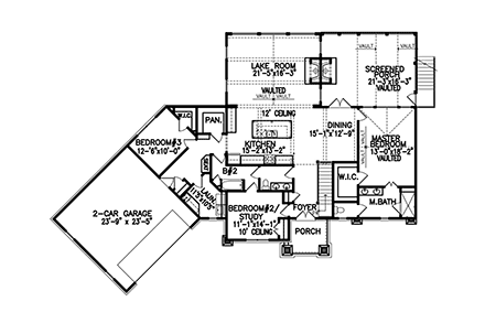 House Plan 80775 First Level Plan