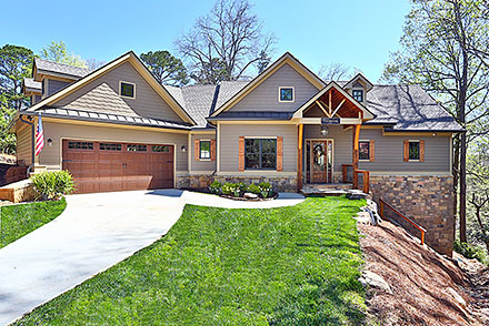 Craftsman Ranch Elevation of Plan 80775