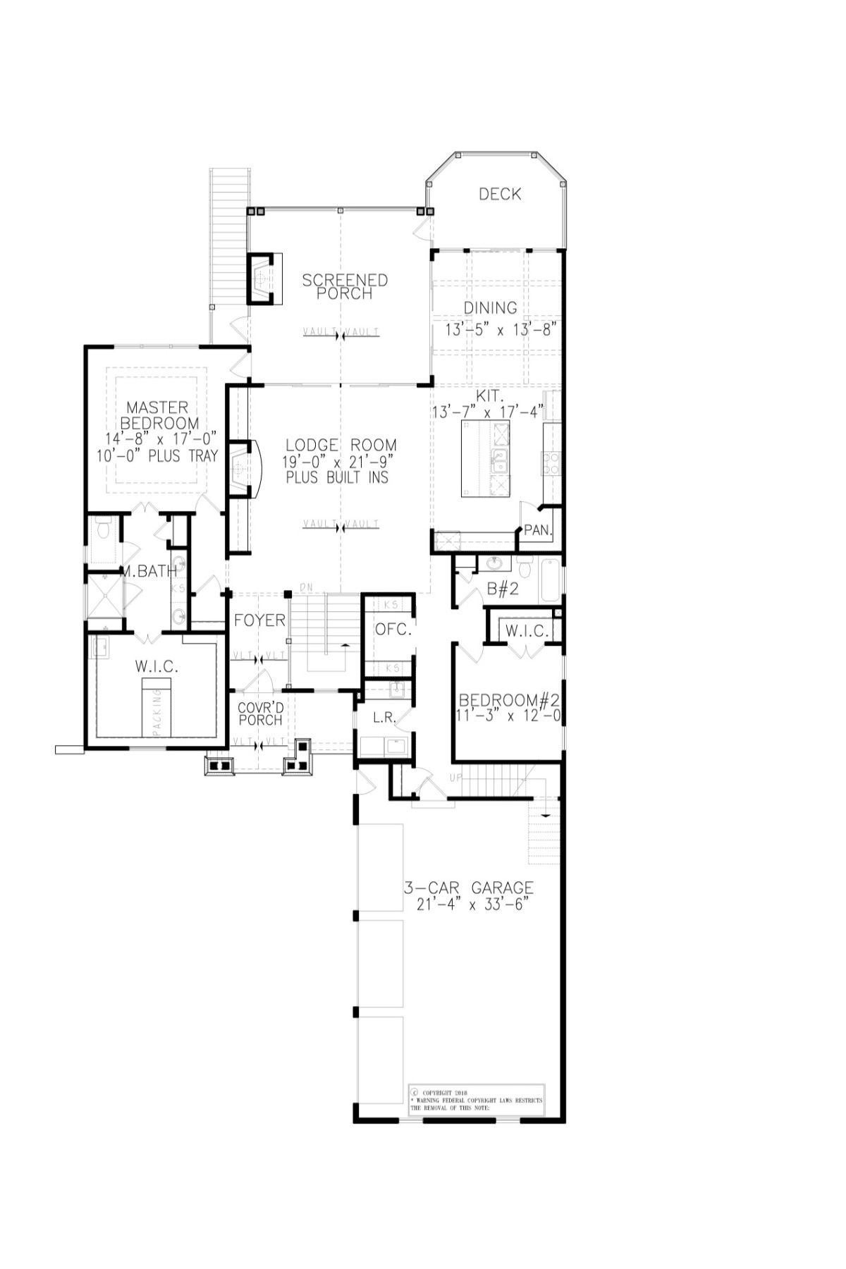 Farmhouse Southern Level One of Plan 80783