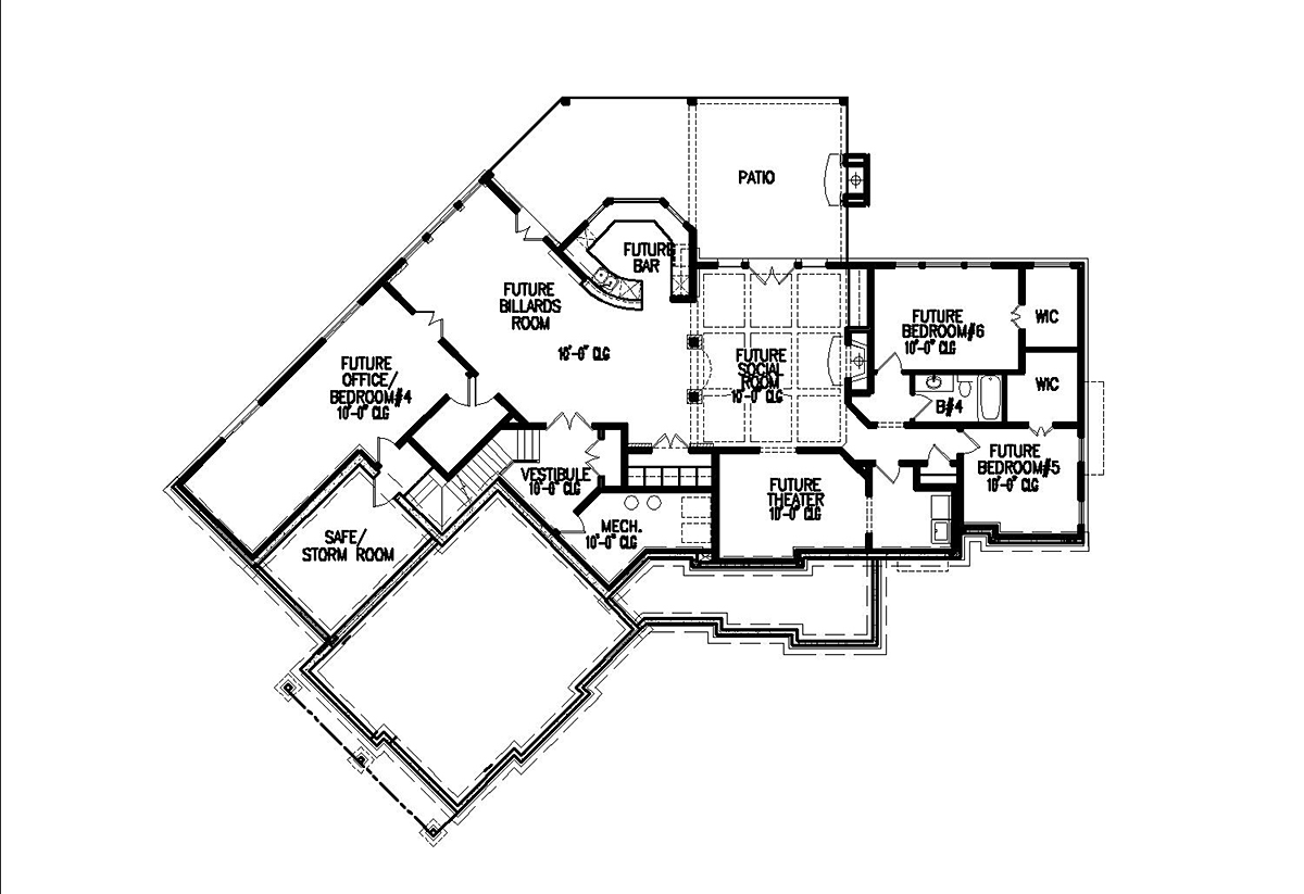 Craftsman Farmhouse Southern Lower Level of Plan 80785