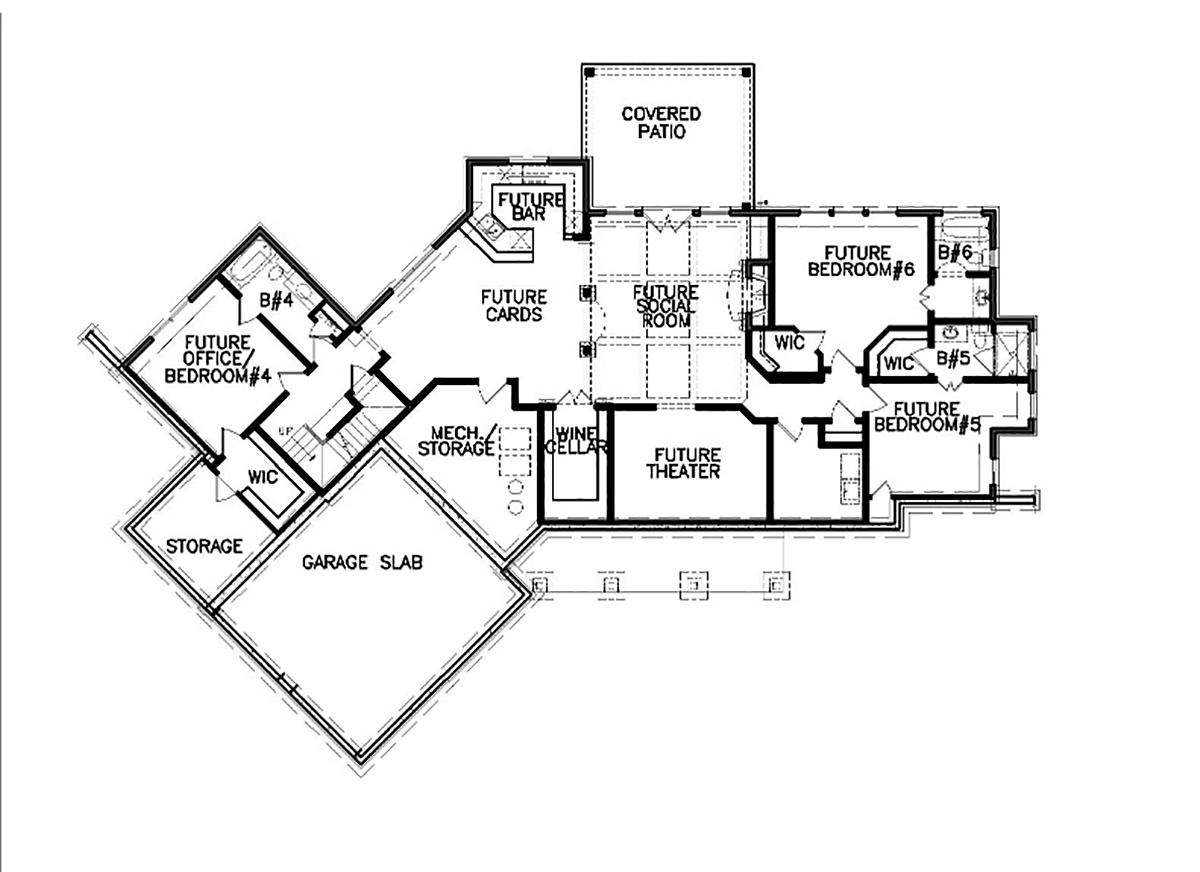 Farmhouse Southern Lower Level of Plan 80786