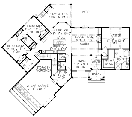 House Plan 80789 First Level Plan