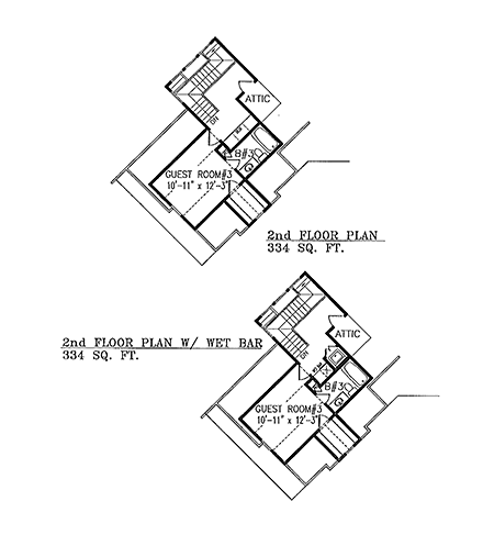 House Plan 80796 Second Level Plan