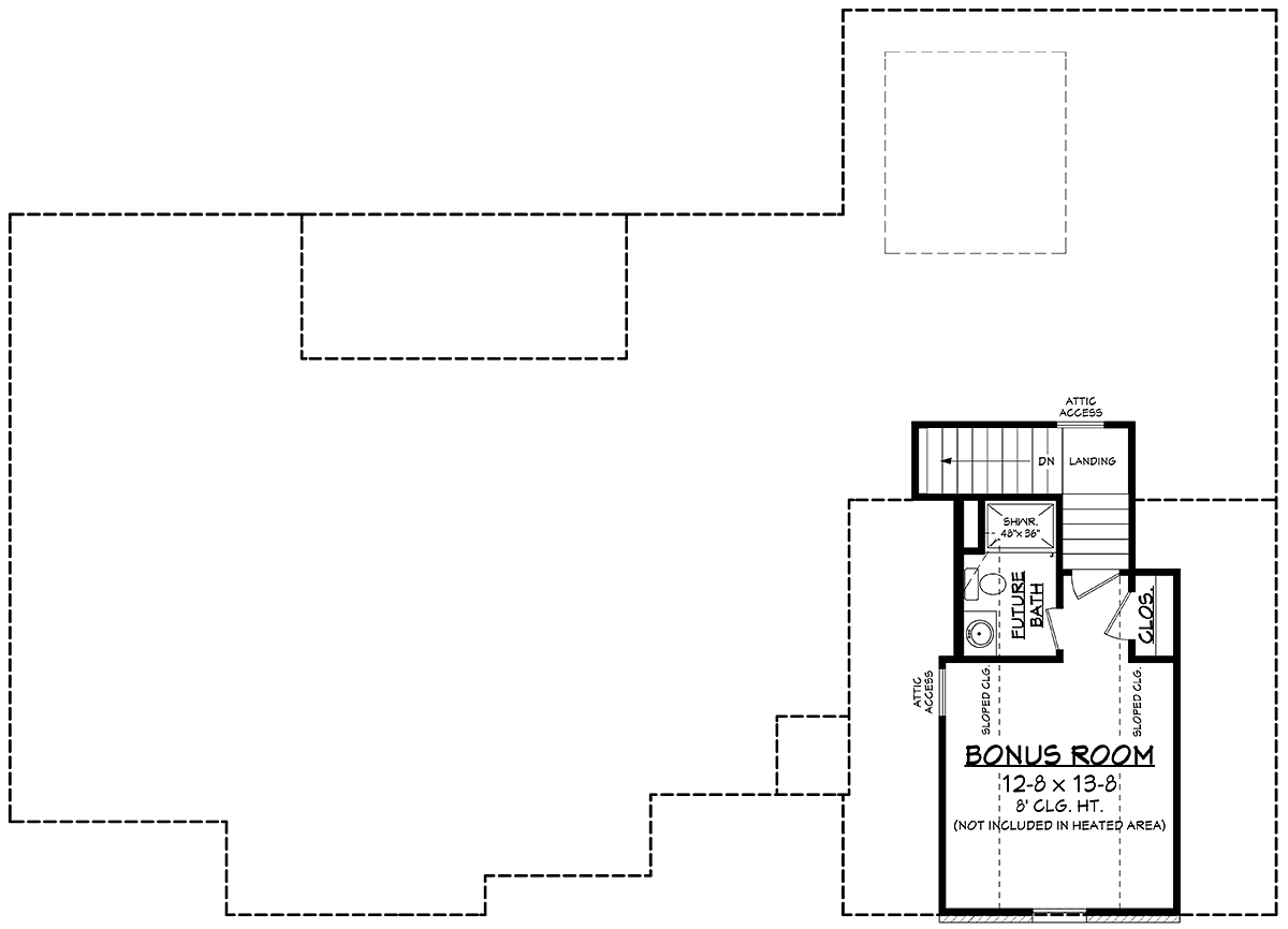 Country Farmhouse New American Style Traditional Level Two of Plan 80800