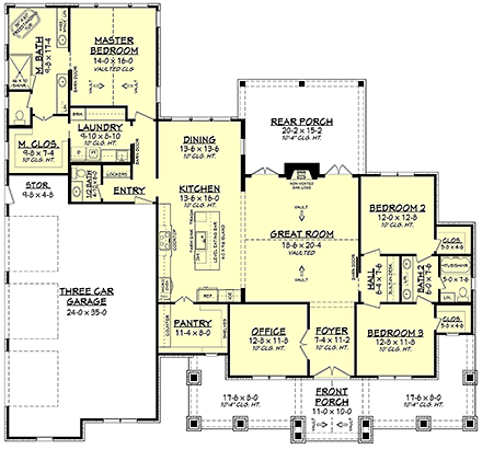 House Plan 80801 First Level Plan