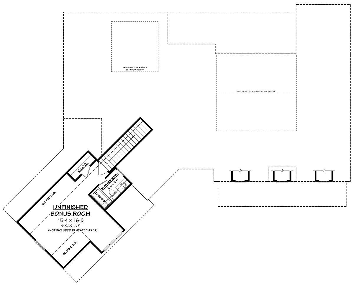 Country Farmhouse Traditional Level Two of Plan 80803