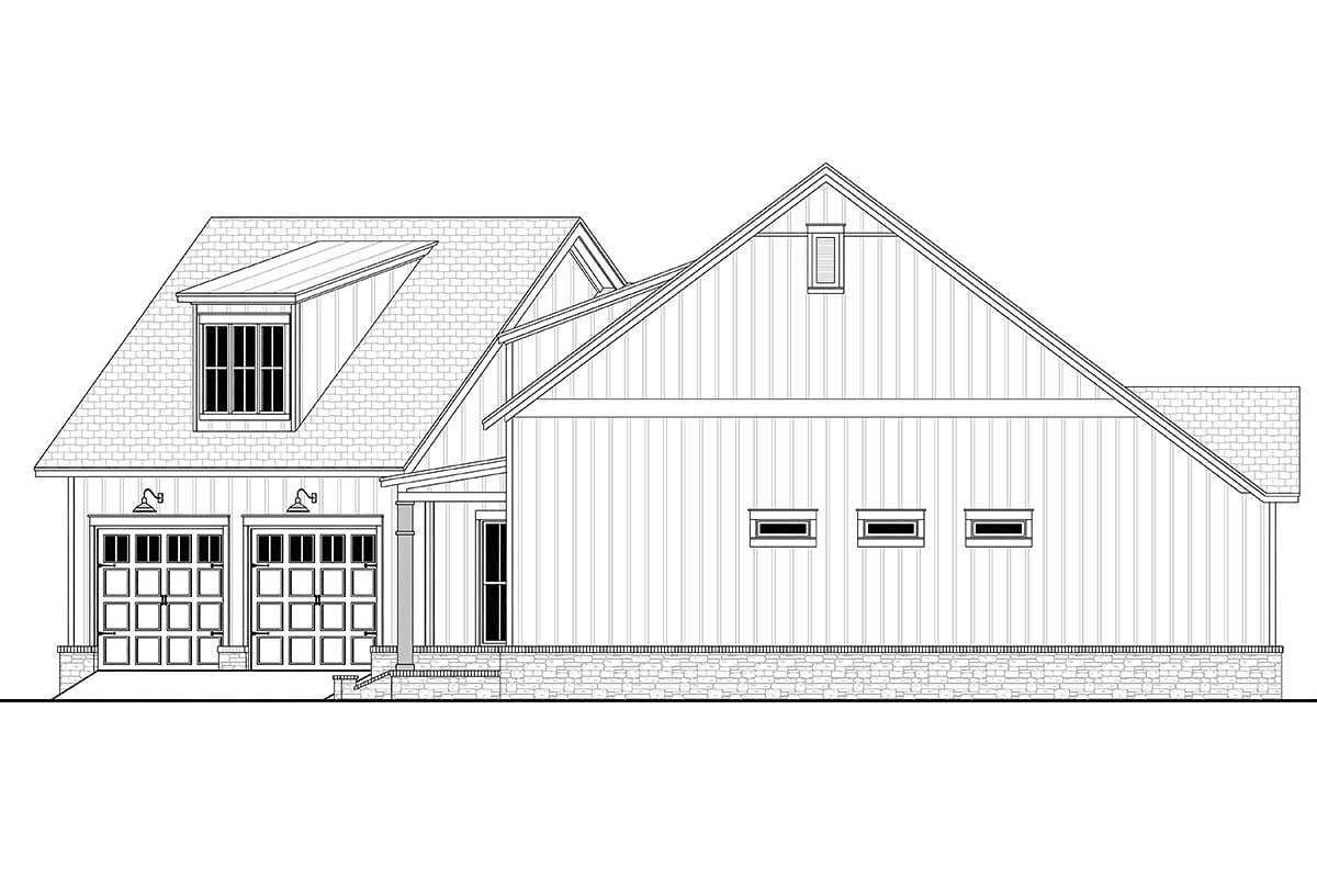 Country, Farmhouse, Traditional Plan with 2301 Sq. Ft., 3 Bedrooms, 3 Bathrooms, 2 Car Garage Picture 2