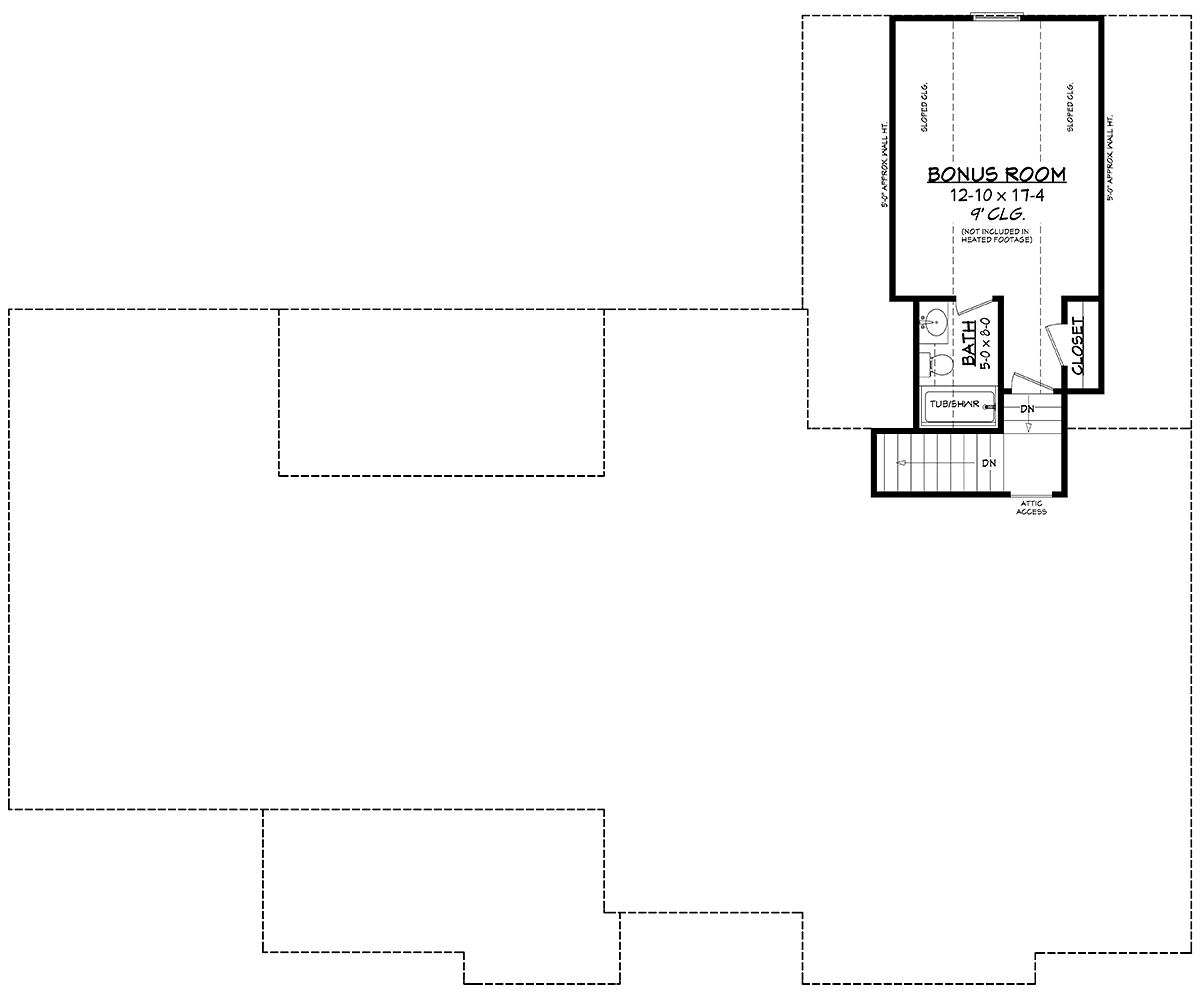 Country Farmhouse Southern Traditional Level Two of Plan 80805