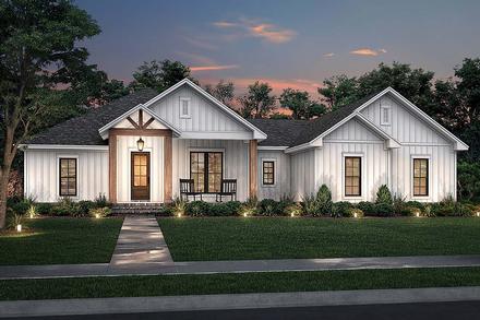 Country Farmhouse Ranch Elevation of Plan 80806