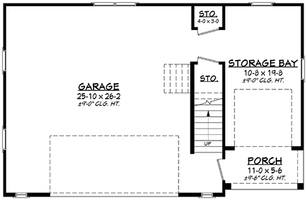 Garage Plan 80808 - 3 Car Garage Apartment First Level Plan