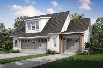 Cottage Country Craftsman Farmhouse Elevation of Plan 80808