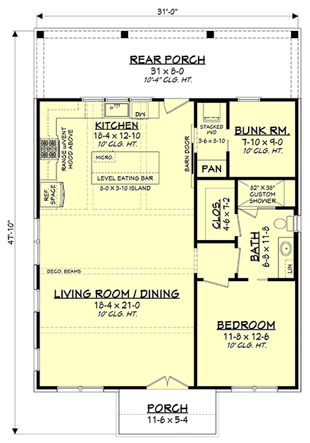 House Plan 80810 First Level Plan