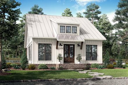 Acadian Cottage Farmhouse French Country Southern Elevation of Plan 80810