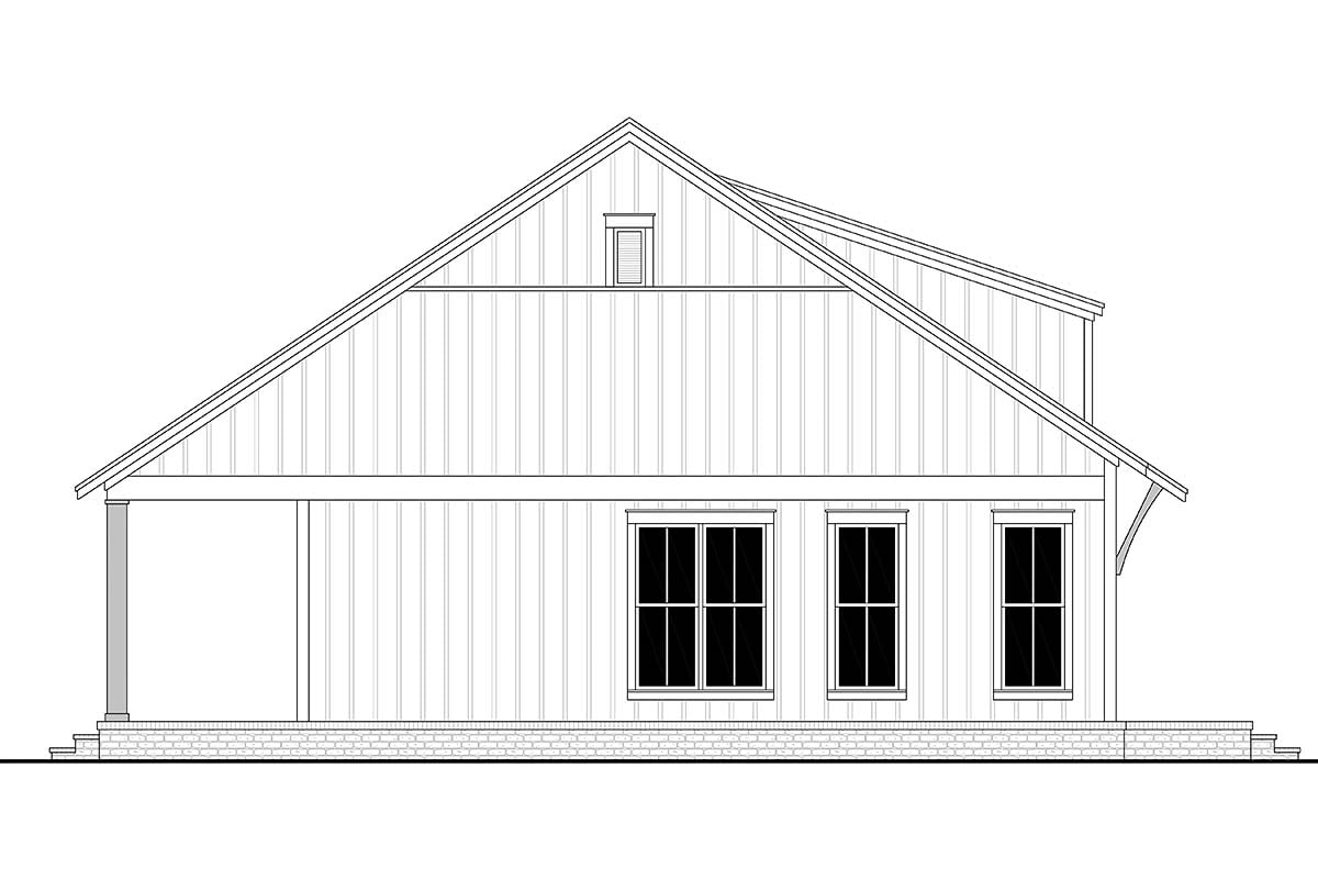Acadian, Cottage, Farmhouse, French Country, Southern Plan with 1070 Sq. Ft., 2 Bedrooms, 1 Bathrooms Picture 3