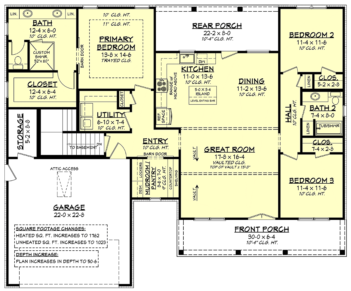 Country Farmhouse Alternate Level One of Plan 80813