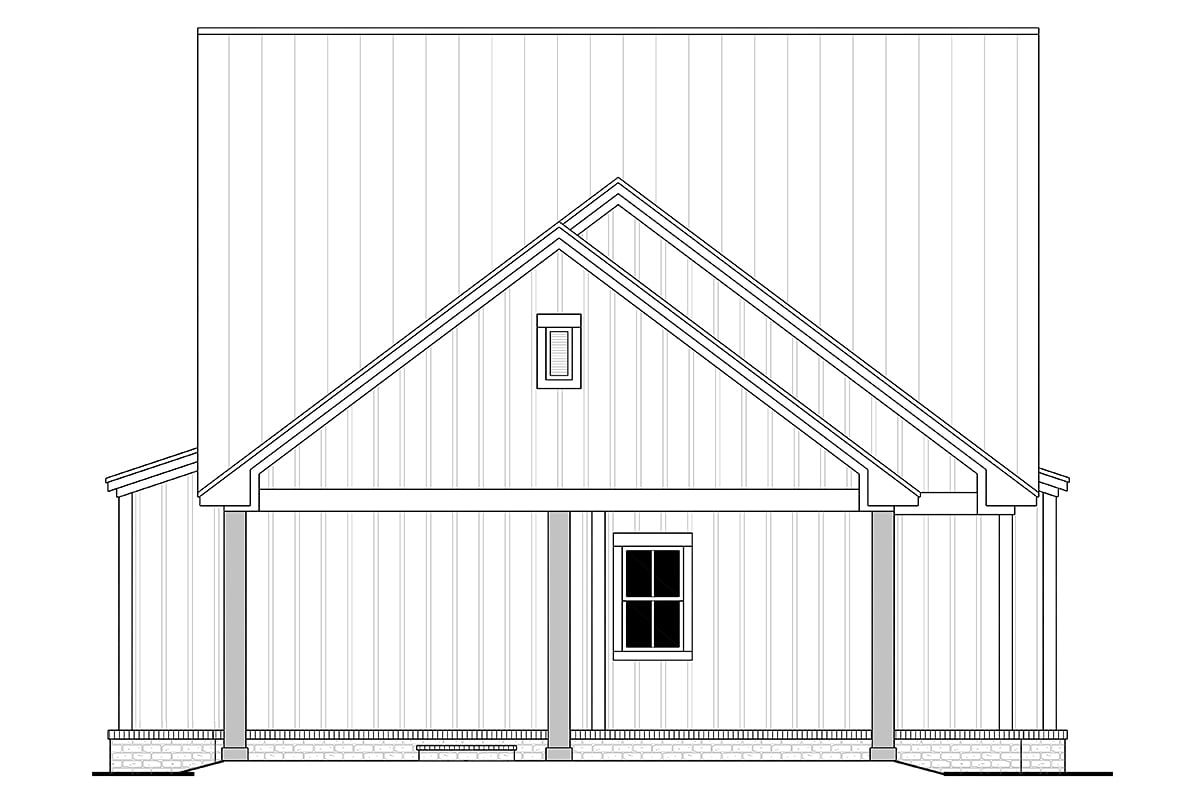 Country Farmhouse Traditional Rear Elevation of Plan 80815