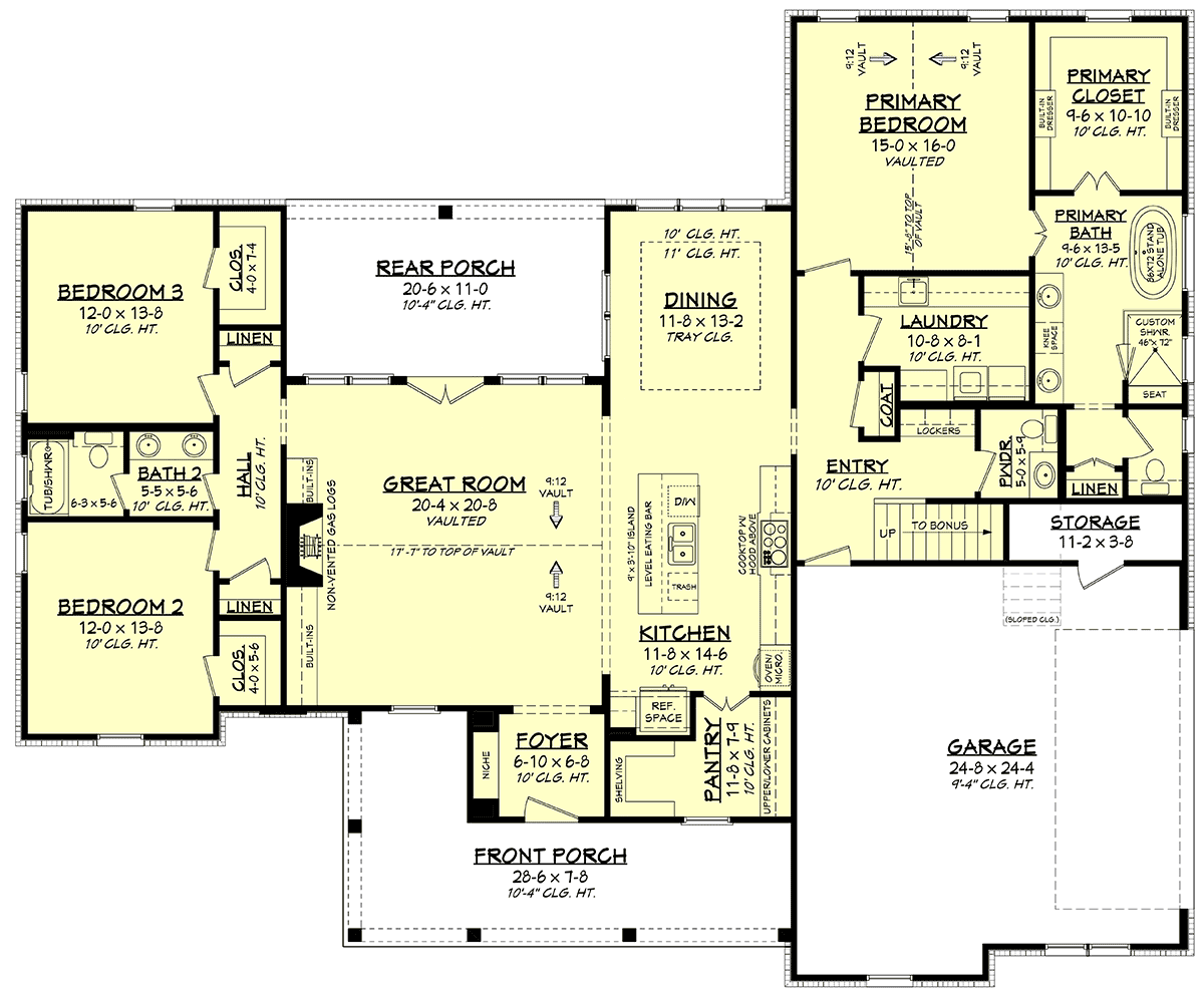 Country Farmhouse Traditional Level One of Plan 80816