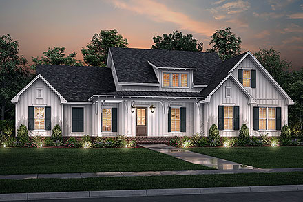 Country Farmhouse Traditional Elevation of Plan 80816