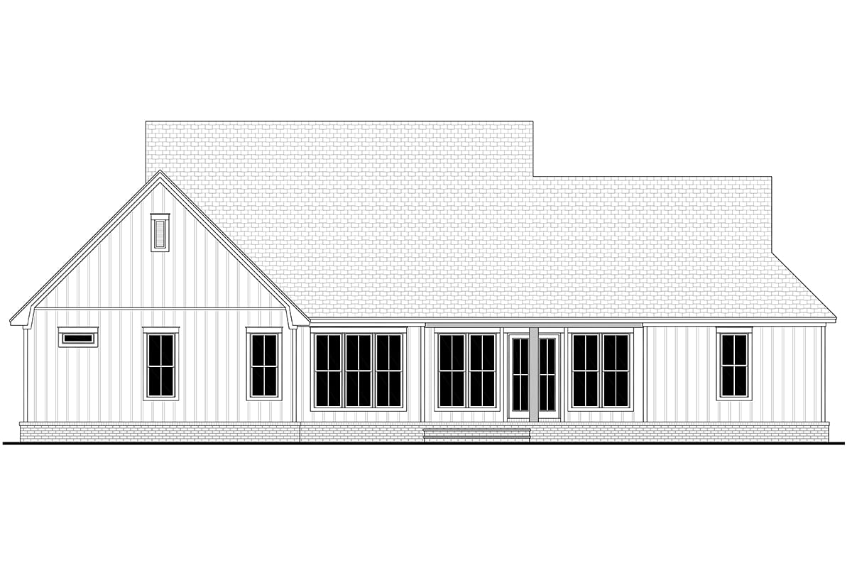 Country Farmhouse Traditional Rear Elevation of Plan 80816