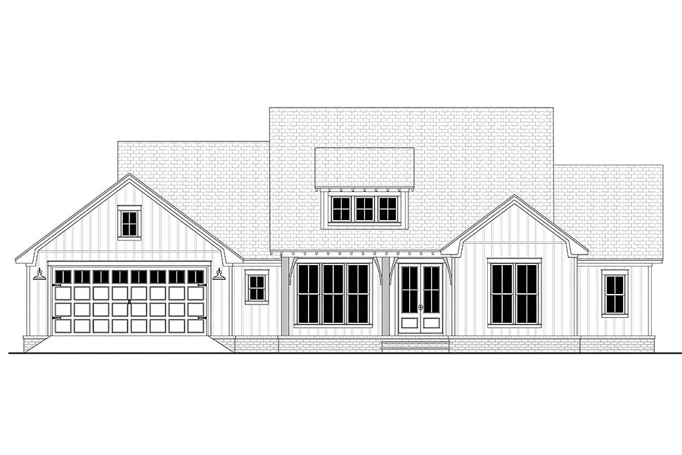 Country, Craftsman, Farmhouse, Traditional Plan with 2020 Sq. Ft., 3 Bedrooms, 3 Bathrooms, 2 Car Garage Picture 4