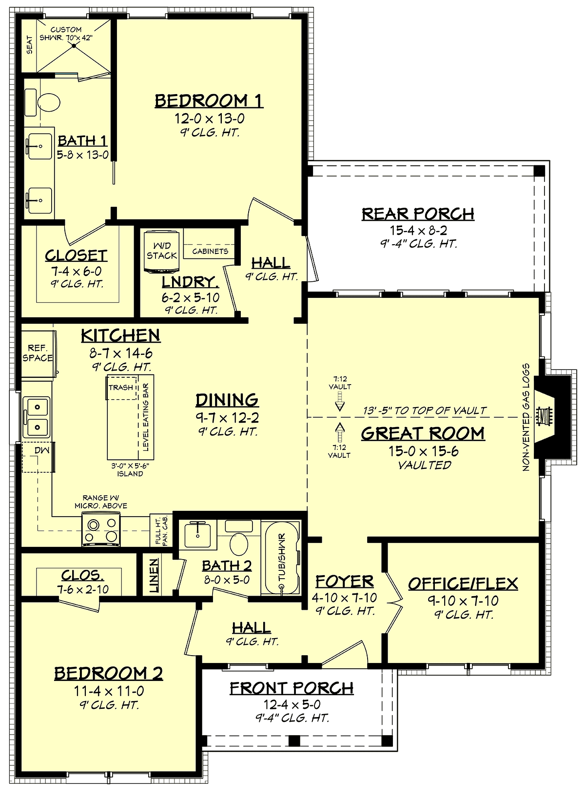 Cottage Country Craftsman Farmhouse Level One of Plan 80819