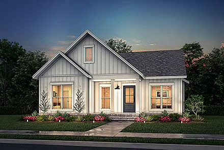 Cottage Country Craftsman Farmhouse Elevation of Plan 80819