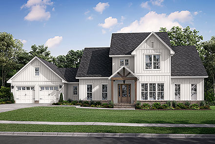 Country Farmhouse Southern Traditional Elevation of Plan 80820