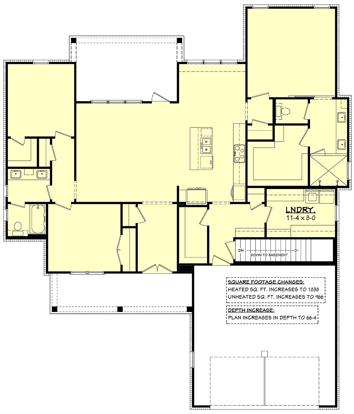 Country Farmhouse New American Style Traditional Alternate Level One of Plan 80822