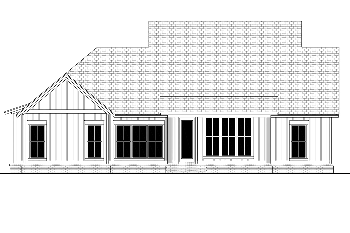 Country Farmhouse New American Style Traditional Rear Elevation of Plan 80822