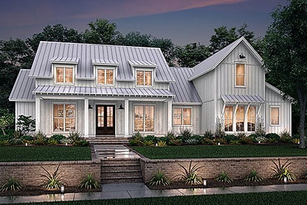 Contemporary Country Farmhouse French Country Elevation of Plan 80823