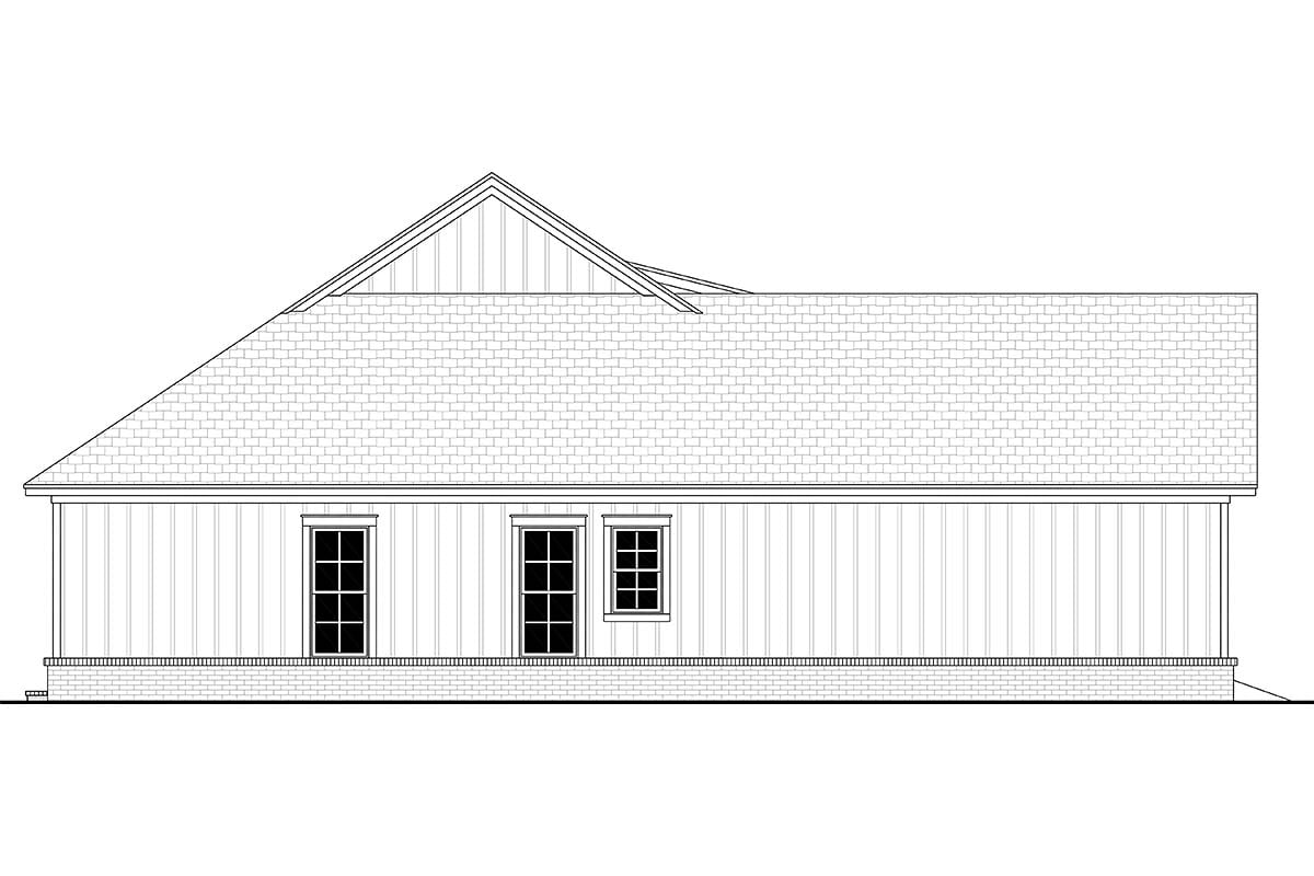 Country, Farmhouse, New American Style, Traditional Plan with 1493 Sq. Ft., 3 Bedrooms, 2 Bathrooms, 2 Car Garage Picture 3