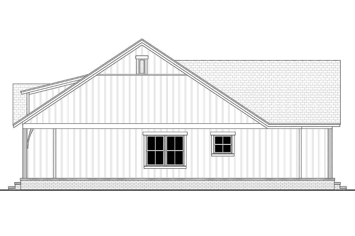 Country, Farmhouse, Traditional Plan with 1252 Sq. Ft., 2 Bedrooms, 2 Bathrooms Picture 2