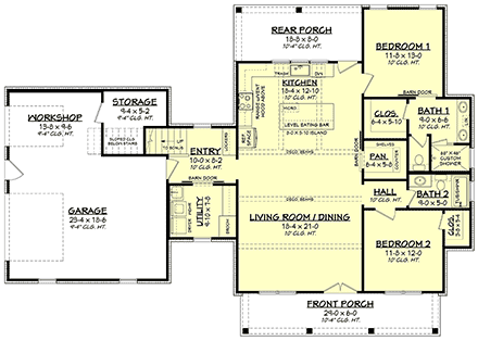 House Plan 80828 First Level Plan