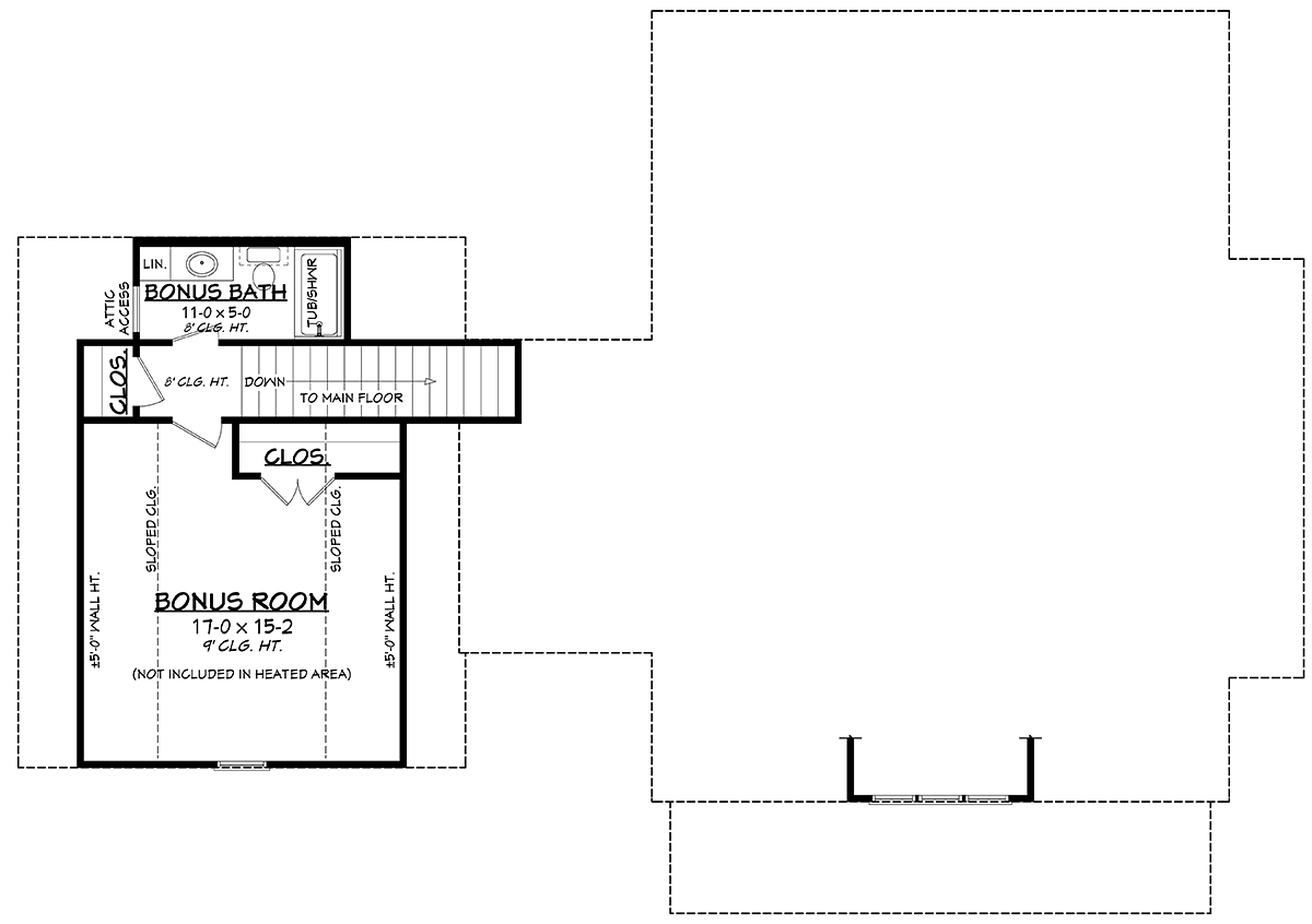 Country Farmhouse Traditional Level Two of Plan 80828