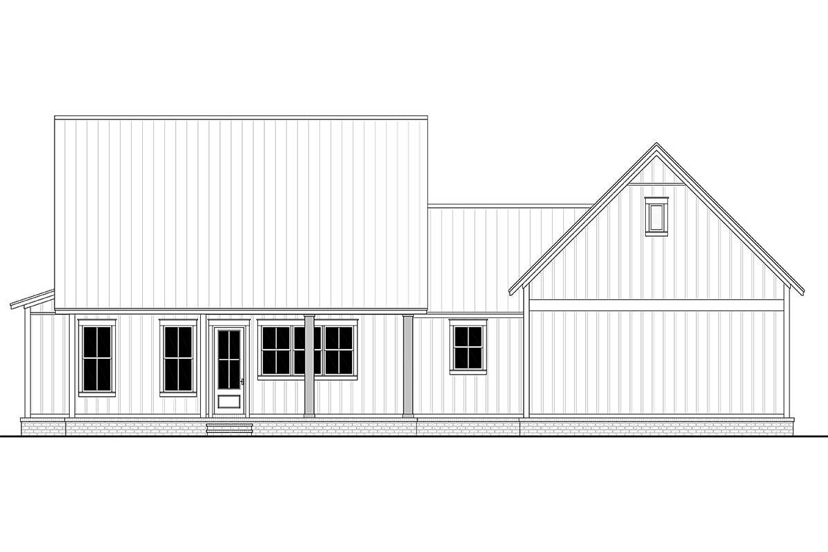 Country Farmhouse Traditional Rear Elevation of Plan 80828