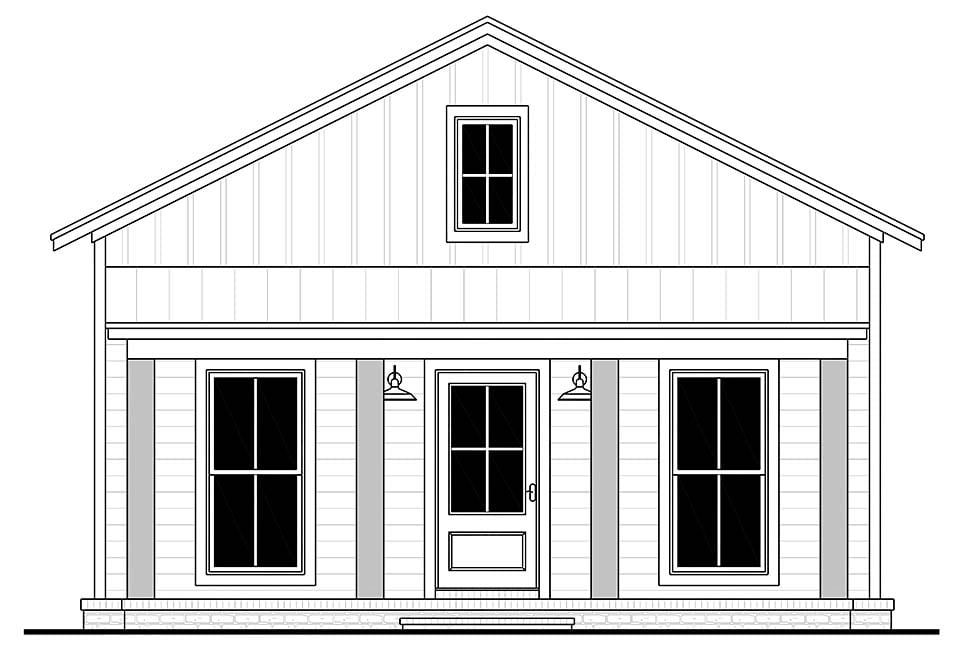 Country, Farmhouse, Traditional Plan with 732 Sq. Ft., 1 Bedrooms, 1 Bathrooms Picture 4