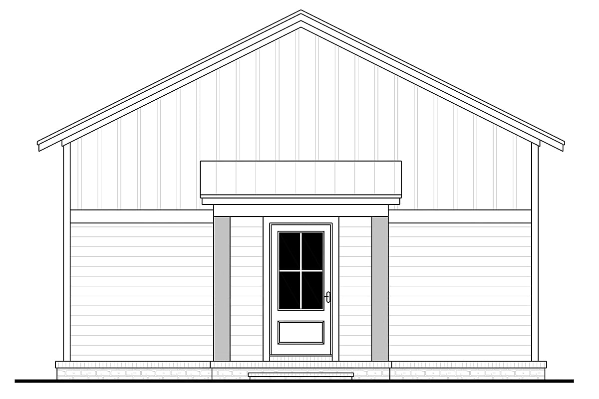 Country Farmhouse Traditional Rear Elevation of Plan 80829