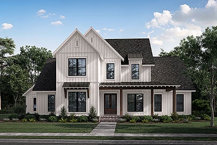 Country Farmhouse Southern Traditional Elevation of Plan 80832