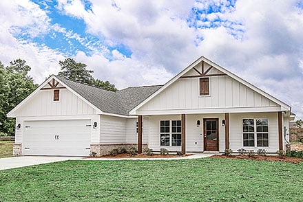 Country, Farmhouse, New American Style, Traditional House Plan 80834 with 3 Beds, 2 Baths, 2 Car Garage